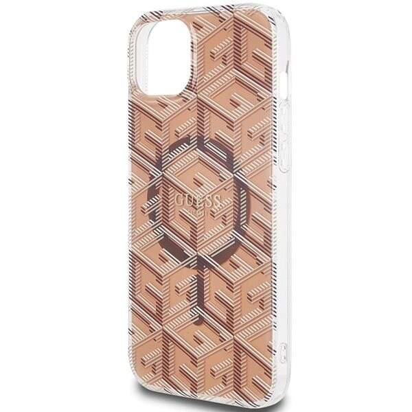 Guess IML GCube MagSafe beskyttelsesdeksel til iPhone 15 Plus / 14 Plus - brun