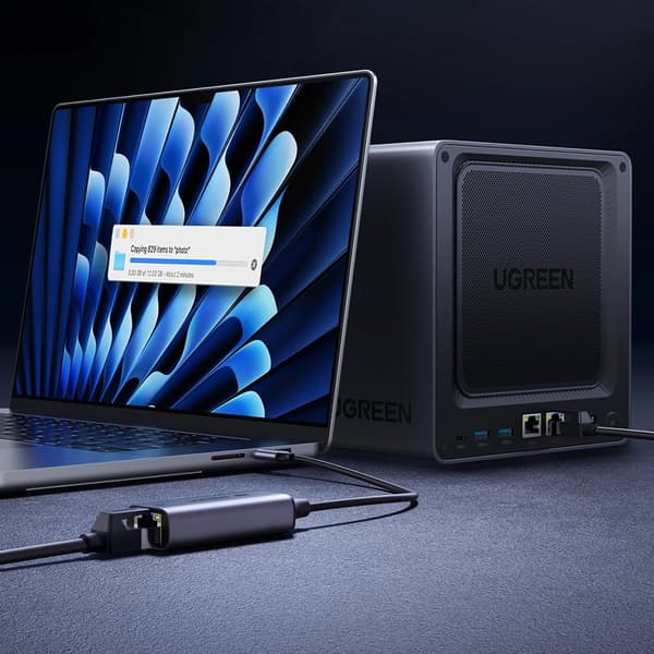 UGRØN ADAPTER USB-C TIL RJ45 ETHERNET 2,5G ADAPTER HOLDBAR GRÅ