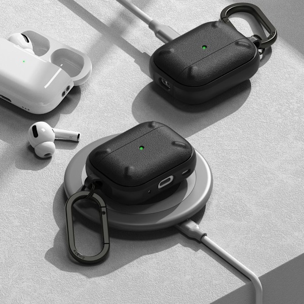 RINGKE ONYX AIRPODS PRO 2 ETUI, PANSRET COVER TIL HØRETELEFONER, SORT