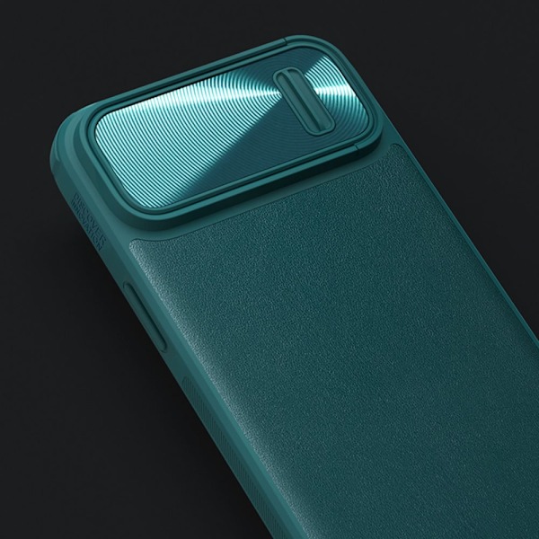 Nillkin CamShield Leather S Case iPhone 14-deksel med grønt kameradeksel