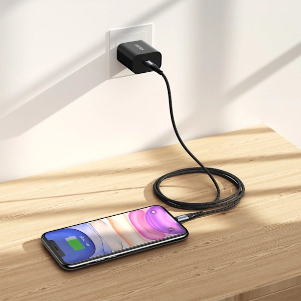 Choetech IP0041 USB-C / Lightning MFi 480Mb/s 3A 2 m kabel - svart