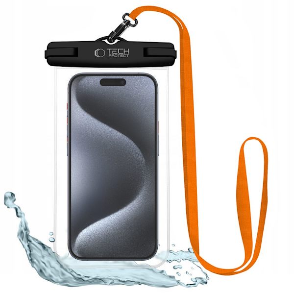 TECH-PROTECT UWC7 UNIVERSAL VANNTETT KASE 6,9 TOMMES SVART/ORANGE