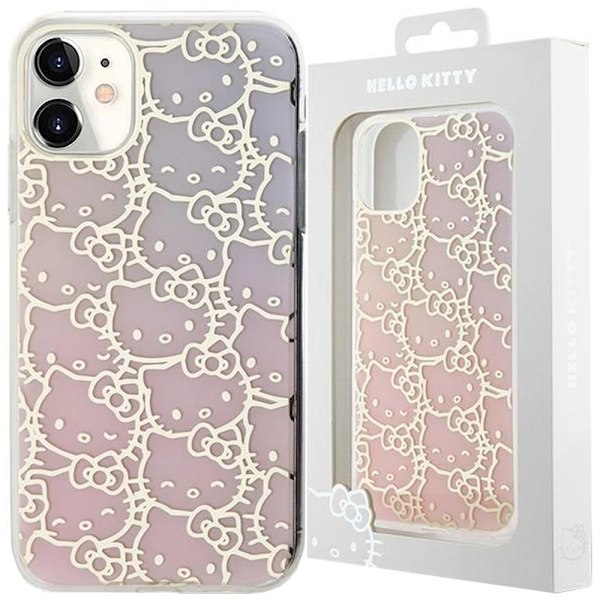 Hello Kitty IML Gradient Electrop Crowded Kitty Hoveddeksel til iPhone 11 / Xr - Rosa