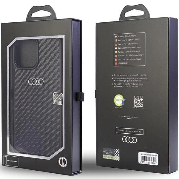 AUDI CARBON FIBER COVER TIL IPHONE 13 PRO MAX - SORT