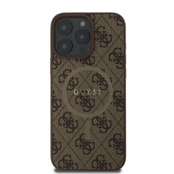 GUESS 4G RING CLASSIC LOGO MAGSAFE ETUI TIL IPHONE 16 PRO MAX - BRUN