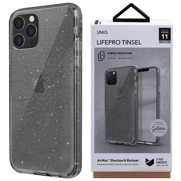 Uniq LifePro Tinsel-deksel til iPhone 11 Pro Max - Svart