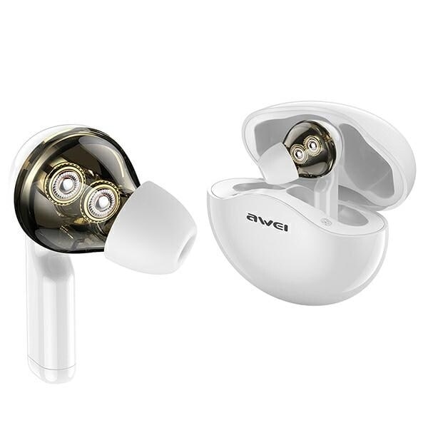 AWEI T12 TWS Bluetooth sporthörlurar vit/vit