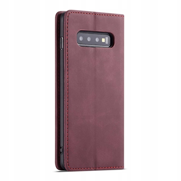Spacecase Väska Galaxy S10+ Rött Läder Telefonskäl