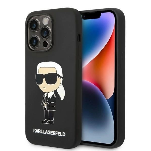 KARL LAGERFELD SILIKONE IKONIK MAGSAFE ETUI TIL IPHONE 14 PRO - SORT