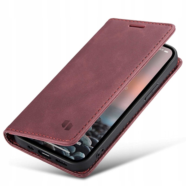 Spacecase Plånbok Iphone 14 Pro Max Rött Väska Läder