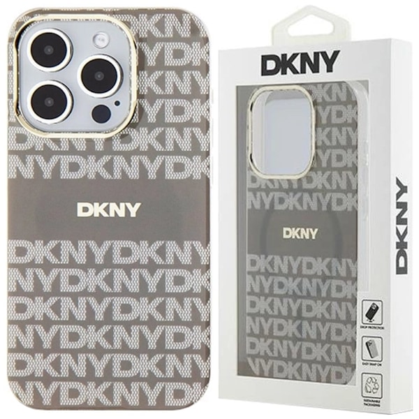 DKNY IML Mono & Stripe MagSafe beskyttelsesdeksel iPhone 15/14/13 - beige