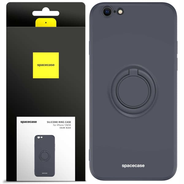 Spacecase Silikonecase Ring För Iphone 7 8 Se Svart Skydd