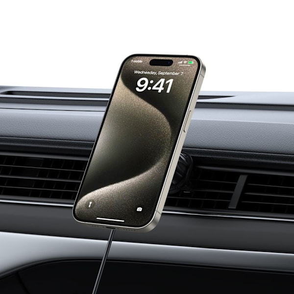 TECH-PROTECT MM15W-V5 MAGNETISK MAGSAFE DASHBOARD & VENT BILMONTERING TRÅDLØS OPLADER 15W SORT