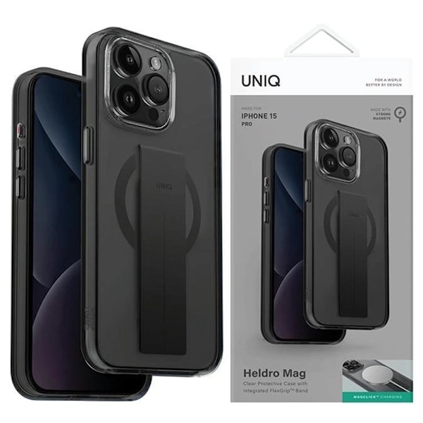 UNIQ Heldro Mag Magclick ladeveske til iPhone 15 Pro - svart