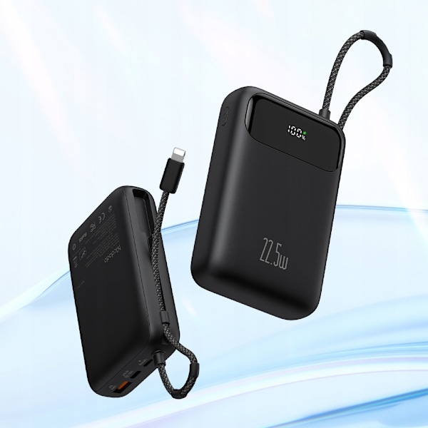 MCDODO POWERBANK 20000MAH MED DISPLAY USB USB-C 22,5W + LIGHTNING-KABEL
