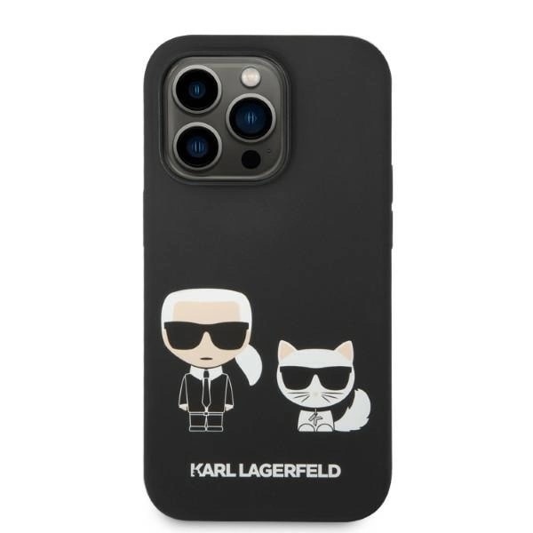 KARL LAGERFELD FLYDENDE SILIKONE KARL&CHOUPETTE MAGSAFE ETUI TIL IPHONE 14 PRO - SORT
