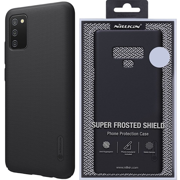 Nillkin Super Frosted Shield förstärkt fodral + ställ för Samsung Galaxy A02s EU svart