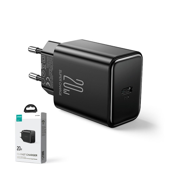 USB C 20W PD Joyroom JR-TCF06 lader med USB C - Lightning-kabel - svart