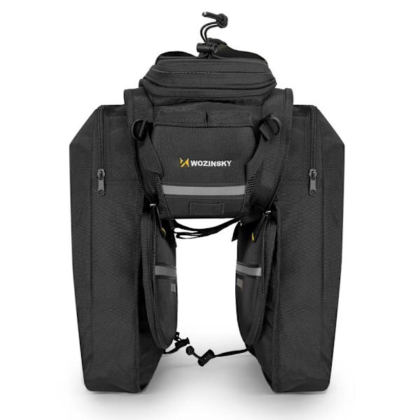 Wozinsky stor sykkelveske 35l + regntrekk svart (WBB19BK)