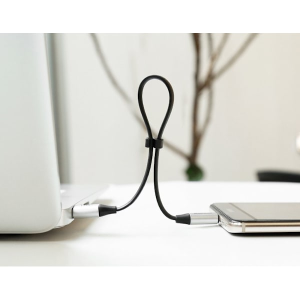 Baseus Nimble flatkabel USB / USB-C-kabel med holder 2A 0,23M svart (CATMBJ-01)