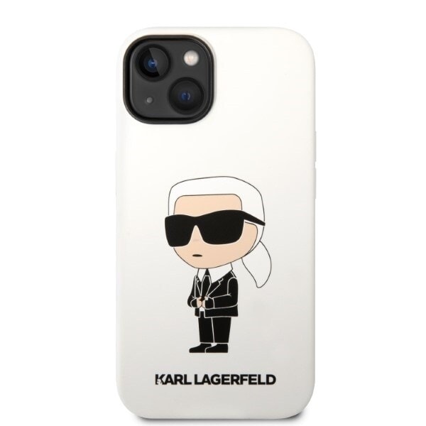 Karl Lagerfeld KLHCP14MSNIKBCH iPhone 14 Plus 6.7 hardt deksel hvit/hvit Silikon Ikonik