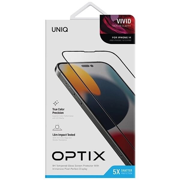 UNIQ Optix Vivid glass for iPhone 14 / 13 / 13 Pro med applikator