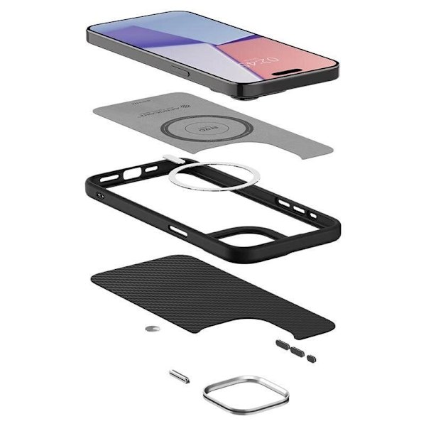 Spigen Enzo Aramid MagSafe-deksel til iPhone 15 Pro Max - Matt Svart