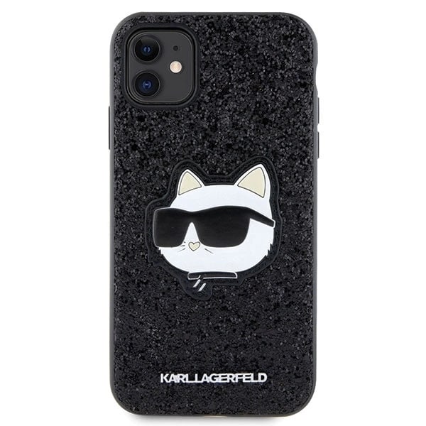 KARL LAGERFELD GLITTER CHOUPETTE PATCH COVER TIL IPHONE 11 / XR - SORT
