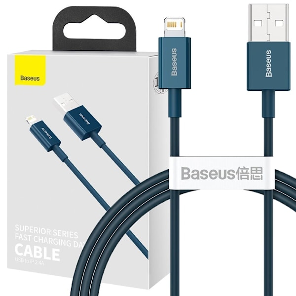 Baseus Superior kabel USB - Lightning 2,4A 1 m blå (CALYS-A03)