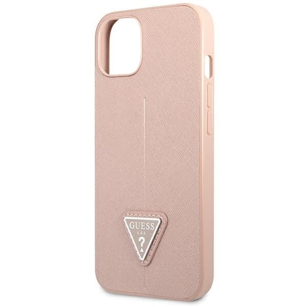 Guess GUHCP14MPSATLP iPhone 14 Plus 6.7 rosa/rosa hardt deksel SaffianoTriangle Logo