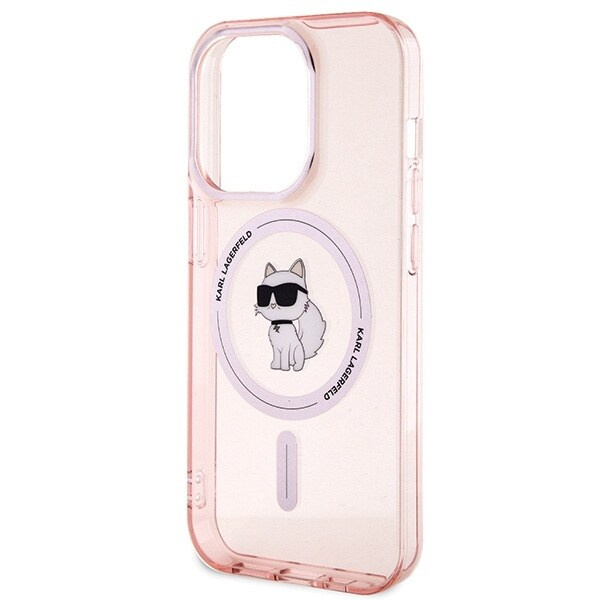 Karl Lagerfeld IML Choupette MagSafe-deksel til iPhone 15 Pro Max - Rosa