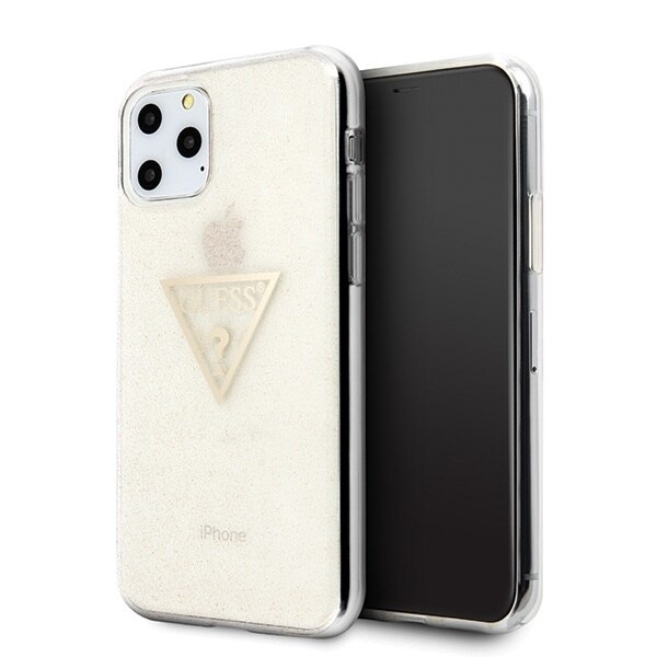 Guess GUHCN58SGTLGO iPhone 11 Pro gull/gull hardt deksel Glitter Triangle