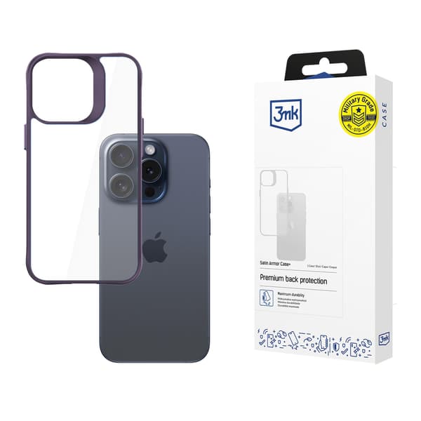 APPLE IPHONE 15 PRO MAX - 3MK SATIN ARMOR CASE+ PURPLE
