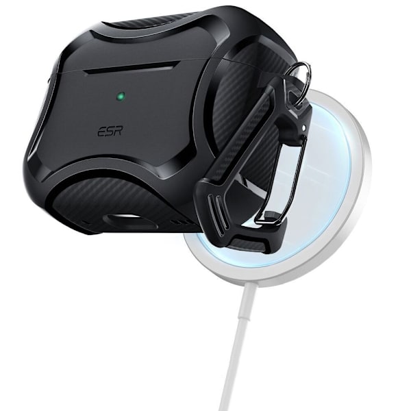 ESR CYBER ARMOR HALOLOCK-ETUI MED MAGSAFE TIL APPLE AIRPODS PRO 1/2 - SORT