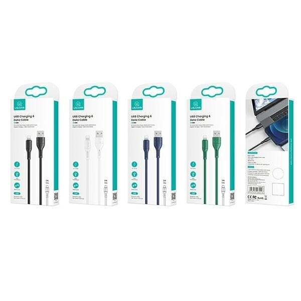USAMS-kabel U68 lightning 2A snabbladdning 1m blå/blå SJ500USB03 (US-SJ500)