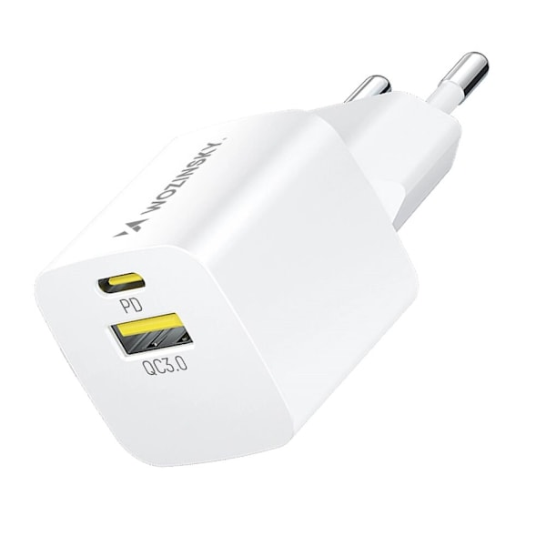 Wozinsky WWCEAC GaN USB-A USB-C 33W vegglader - hvit