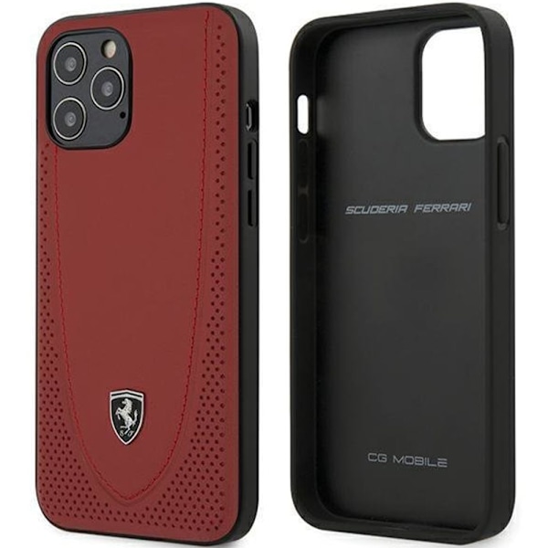 Ferrari FEOGOHCP12LRE iPhone 12 Pro Max 6.7 rødt/rødt hardt deksel Off Track perforert