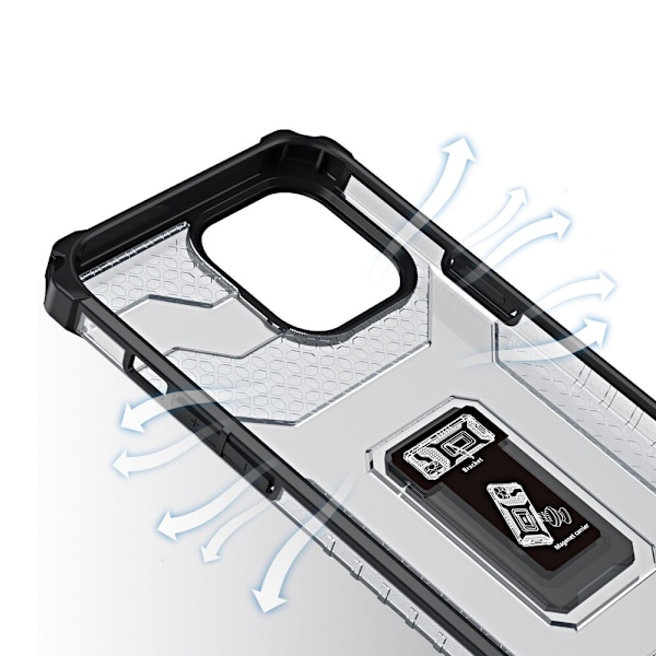 Crystal Ring Case pansret hybriddeksel + magnetisk holder iPhone 13 Pro svart