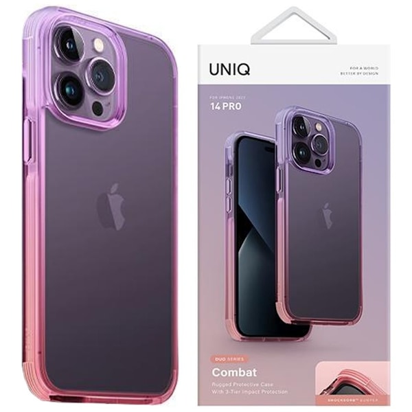 UNIQ Combat Duo-deksel iPhone 14 Pro Max 6.7 lilla-rosa/lilla lavendel