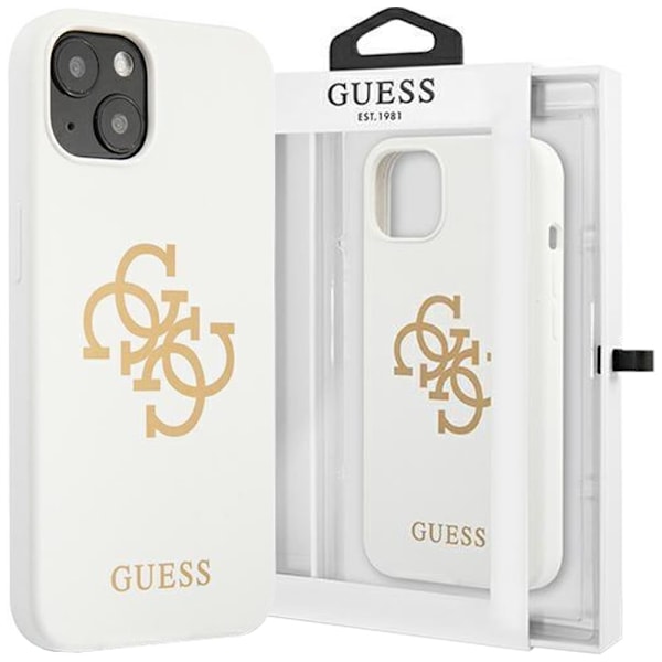 Guess GUHCP13SLS4GGWH iPhone 13 mini 5.4 hvit/hvit hardt deksel Silikon 4G-logo