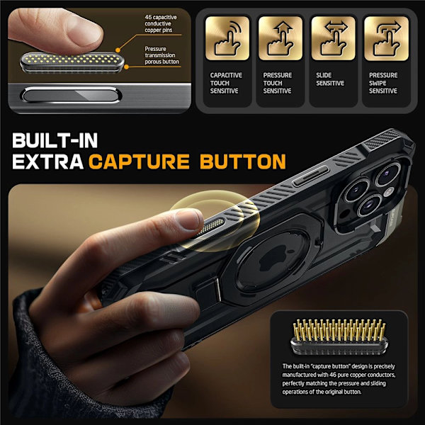 SUPCASE UB GRIP MAG ETUI MED MAGSAFE TIL IPHONE 16 PRO - SORT