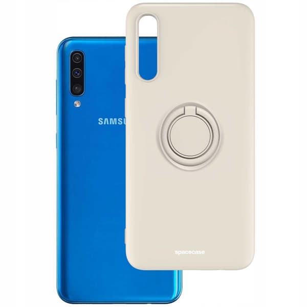 Spacecase Silikoncase Ring För Samsung Galaxy A50 Bone Cover