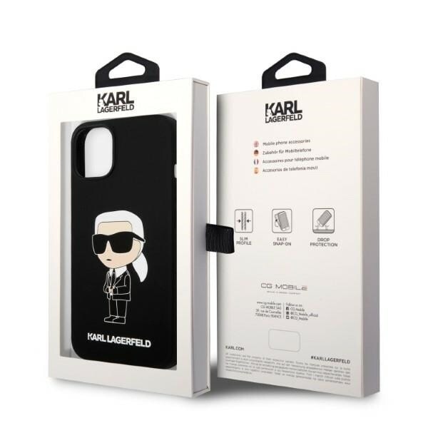 KARL LAGERFELD SILIKONE IKONIK ETUI TIL IPHONE 14 PLUS - SORT