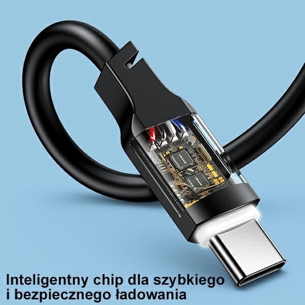 USAMS USB-C till USB-C-kabel 100W 1,2 m portskärm Snabbladdning Lithe-serien grön/grön SJ567USB04 (US-SJ567)