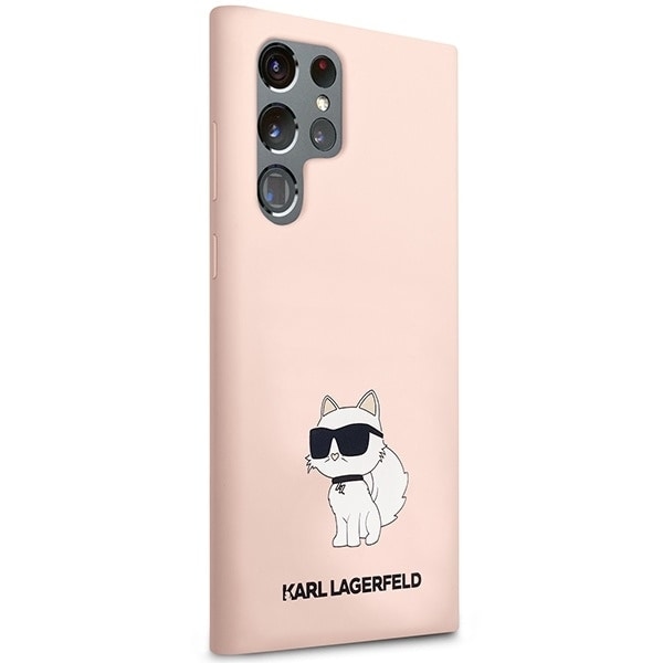 Karl Lagerfeld KLHCS23LSNCHBCP S23 Ultra S918 Hard Case - Rosa Silikon Choupette
