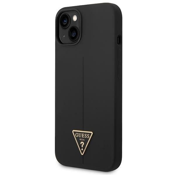 Guess GUHCP14MSLTGK iPhone 14 Plus 6.7 svart/svart hardt deksel silikon trekant