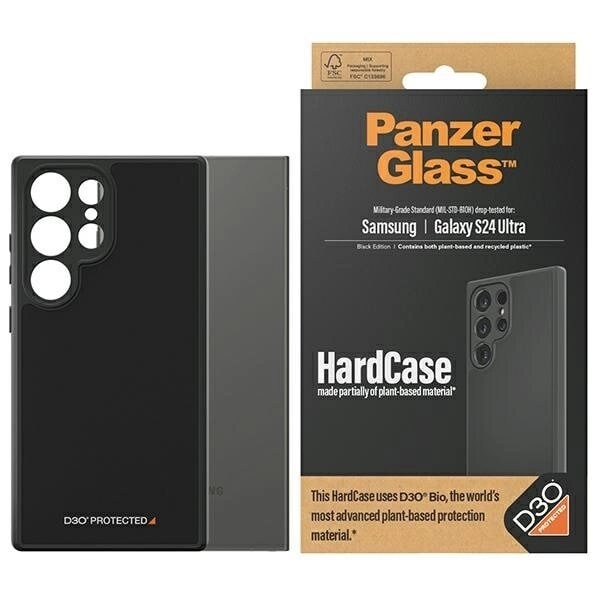 PANZERGLASS HARDCASE MED D3O® BIO OG MILITARY GRADE CERTIFICERING TIL SAMSUNG GALAXY S24 ULTRA - GENNEMSIGTIG OG SORT