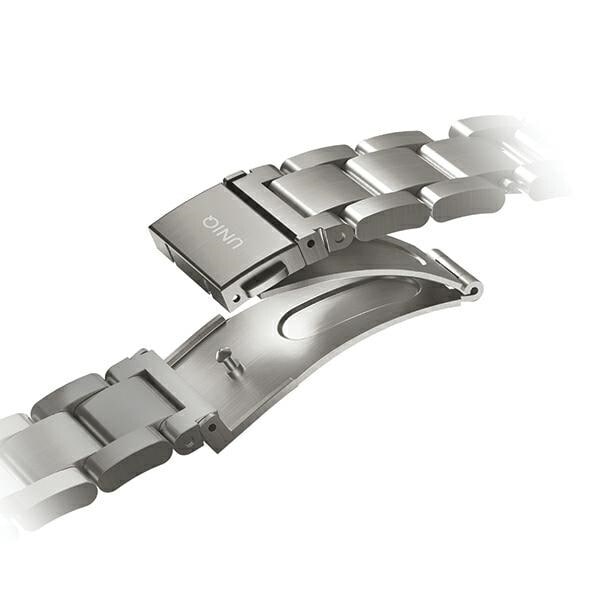 Uniq Kjøp remveske for Apple Watch 42/44/45/ 49 mm Series 1/2/3/4/5/6/7/8/SE/SE2/Ultra rustfritt stål Sølv/Titanium Sølv
