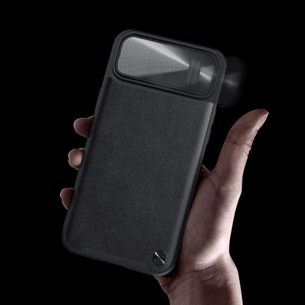 Nillkin CamShield Leather S Case iPhone 14 Pro Max-deksel med grønt kameradeksel