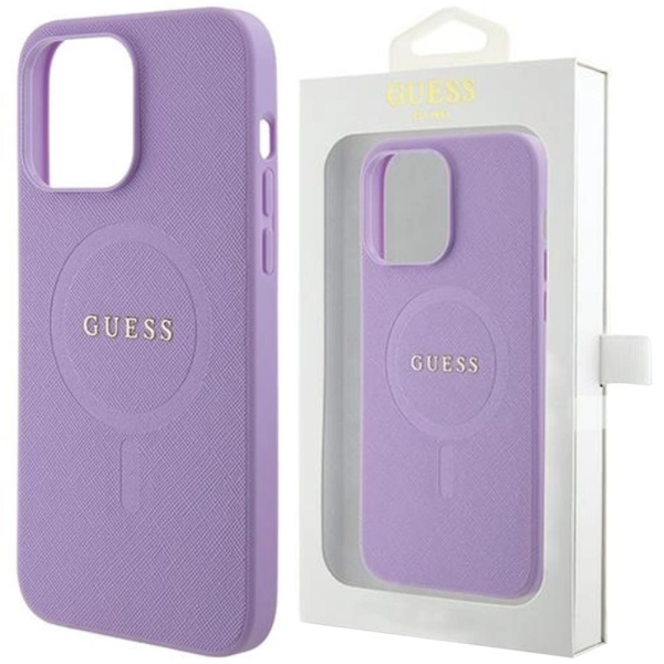 Guess Saffiano MagSafe deksel til iPhone 15 Plus - lilla